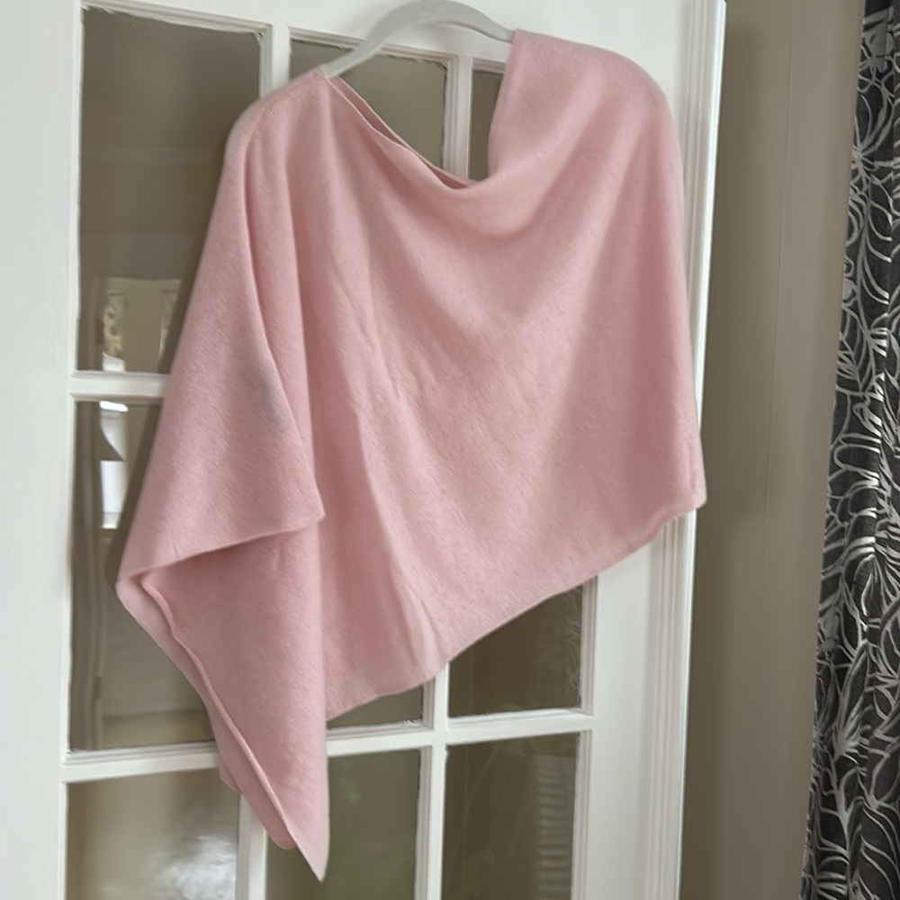 Blush Pink 100% Cashmere Shawl Topper One Size
